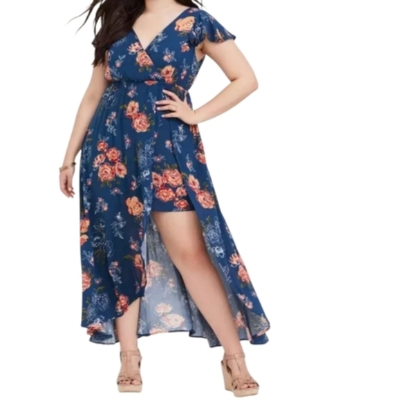 torrid Dresses & Skirts - TORRID Maxi Gauze Floral Walk Through Dress 2x/18-20